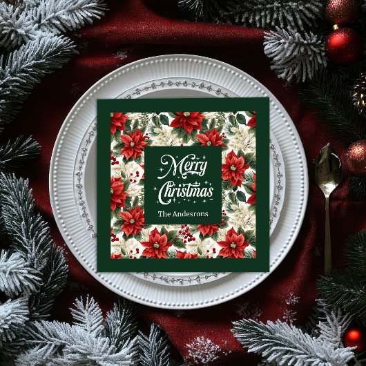 Serviette En Papier Chic Christmas Wreath Napkins Personalized Gift