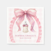 Serviette En Papier Chic Coquette Chic Bow rose Baby shower fille (Devant)