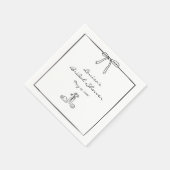 Serviette En Papier Chic Coquette Fête des mariées Bow intemporelle Br (Coin)