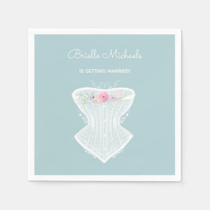 Serviette En Papier Chic Corset Floral Fête des mariées de lingerie pe