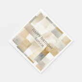 Serviette En Papier Chic Cream Brown Abstrait (Coin)