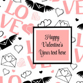 Serviette En Papier Chic Custom Pink Black Hearts Hand Drawn Valentine