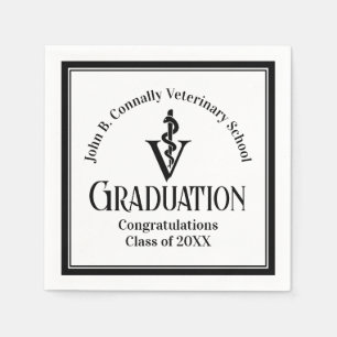 Serviette En Papier Chic Custom vétérinaire School Graduation Party