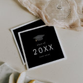 Serviette En Papier Chic Dark Black Grad Classe Casquette de 2025 Grad