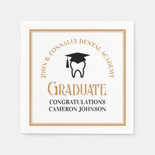 Serviette En Papier Chic Dental School Custom Dentist Gradust Party (Devant)