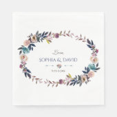 Serviette En Papier Chic Dusty Blue Misty Rose Mariage de couronne (Devant)
