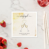 Serviette En Papier Chic Elegant Champagne Gold Heart Party (En situation)