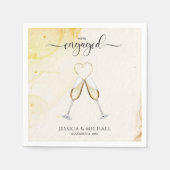 Serviette En Papier Chic Elegant Champagne Gold Heart Party (Devant)