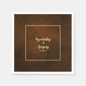 Serviette En Papier Chic Elegant Dark Brown texturé (Devant)