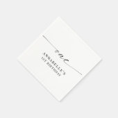 Serviette En Papier Chic Elegant Minimaliste Premier Anniversaire (Coin)