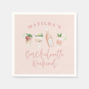 Serviette En Papier Chic élégant moderne aquarelle boissons enterremen