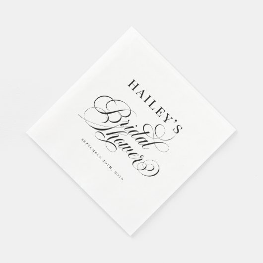 Serviette En Papier Chic Elegant Personalized Bridal Shower (Coin)