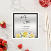Serviette En Papier Chic Elegant Rose Mariage argent (En situation)