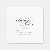 Serviette En Papier Chic Élégant Script romantique Mariage personnalis (Devant)