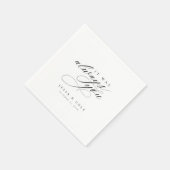 Serviette En Papier Chic Élégant Script romantique Mariage personnalis (Coin)