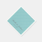 Serviette En Papier Chic élégante couette turquoise argent Mariage ser (Coin)