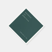 Serviette En Papier Chic Emerald Green Blanc Mariage simple serviettes (Coin)