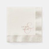 Serviette En Papier Chic et élégant Mariage de script ocre beige (Devant)