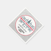 Serviette En Papier Chic & Festive Rouge Joyeux Noël Parties scintilla (Coin)