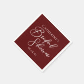 Serviette En Papier Chic Fête des mariées Bourgogne Personnalisé Blanc (Coin)