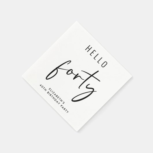 Serviette En Papier Chic fête du 40e anniversaire (Coin)