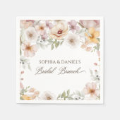 Serviette En Papier Chic Fleurs Aquarelle Baby Shower de Mariage (Devant)