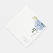 Serviette En Papier Chic Floral Blue Hydrangea Mariage (Coin)