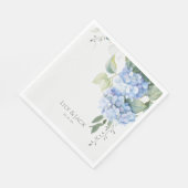 Serviette En Papier Chic Floral Blue Hydrangea Mariage d'événement (Coin)