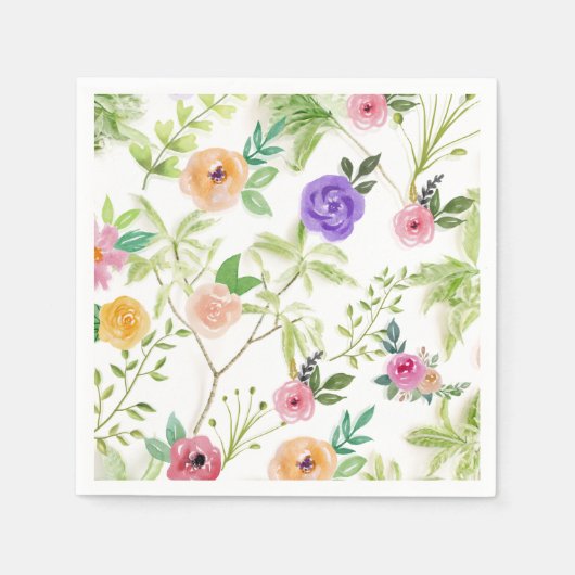 Serviette En Papier Chic Floral Décontracté (Devant)