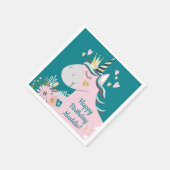 Serviette En Papier Chic Floral Magical Unicorn Fille fête d'anniversa (Coin)