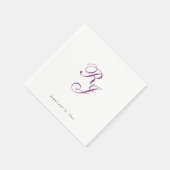 Serviette En Papier Chic framboise Monogram Mariage serviettes (Coin)