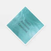Serviette En Papier Chic Glam Girly Aqua bleu turquoise Anniversaire (Coin)
