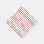 Serviette En Papier Chic Glam rose rayures blanches (Coin)