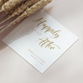 Serviette En Papier Chic Gold Calligraphie 'Heureux toujours après' Ma