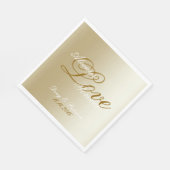 Serviette En Papier Chic Gold Cream Love Toujours Mariage (Coin)