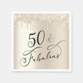 Serviette En Papier Chic Gold Parties scintillant 50e fête d'anniversa (Devant)
