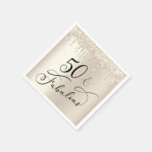 Serviette En Papier Chic Gold Parties scintillant 50e fête d'anniversa (Coin)