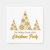 Serviette En Papier Chic Gold Snowflakes fête de Noël personnalisée (Devant)