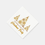 Serviette En Papier Chic Gold Snowflakes fête de Noël personnalisée (Coin)