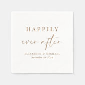 Serviette En Papier Chic Happily Ever After Script Mariage Or (Devant)