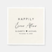 Serviette En Papier Chic Happy Jamais Après Cream Mariage (Devant)