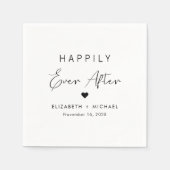 Serviette En Papier Chic Heureux Jamais Après Mariage (Devant)