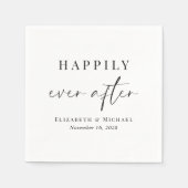 Serviette En Papier Chic Heureux Jamais Après Mariage (Devant)