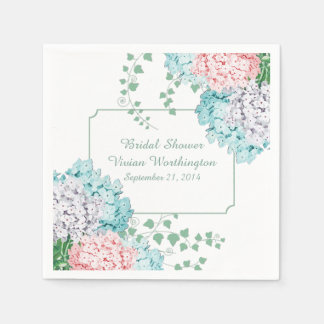 Serviette En Papier Chic Hydrangeas et serviettes de Fête des mariées