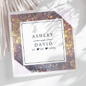 Serviette En Papier Chic Iridescente Purple Gold Parties scintillant M