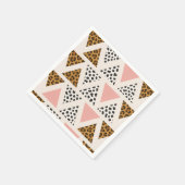 Serviette En Papier Chic Leopard & Pink Triangle Pattern (Coin)