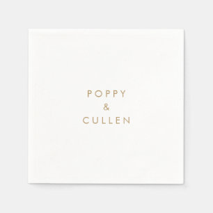 Serviette En Papier Chic Mariage de typographie or Napkins