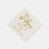 Serviette En Papier Chic Mariage d'or lettres main (Coin)