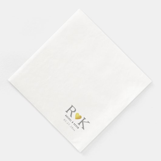 Serviette En Papier Chic mariage élégant monogrammed (Coin)