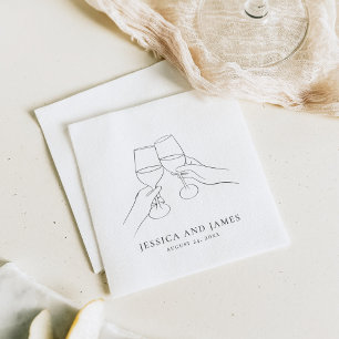 Serviette En Papier Chic Mariage et Fiançailles Vin + Mariage